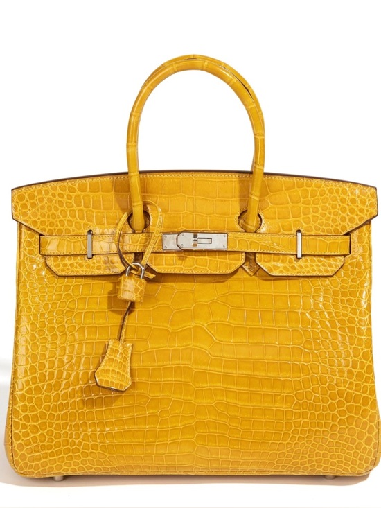 Handbags - Yellow CrocODILE EMBOSSED Bag Luxury H Birkin 20 mini amber Jaune PHW strap